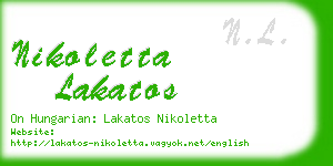 nikoletta lakatos business card